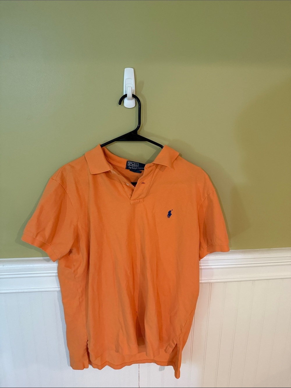 Men's Size L Polo by Ralph Lauren Orange Short-Sleeve Polo with Navy Pony